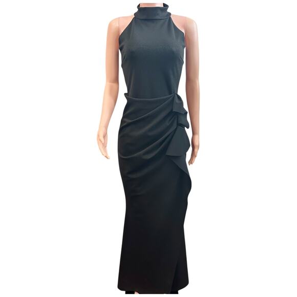 Chiara Boni La Petite Robe Black Halter Evening Gown Dress IT Size 48 US 12 - Picture 8 of 9